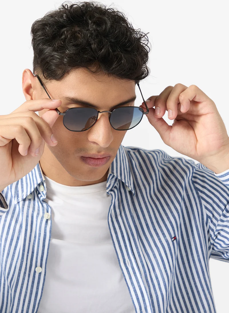 Seventy Five Polarized Lens Square Aviatoe Sunglasses