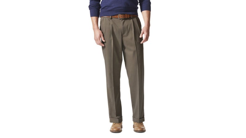 Dockers Men's Relaxed Fit Comfort Khaki Pants-Pleated, Dark Pebble, 36W x 30L - Image 1