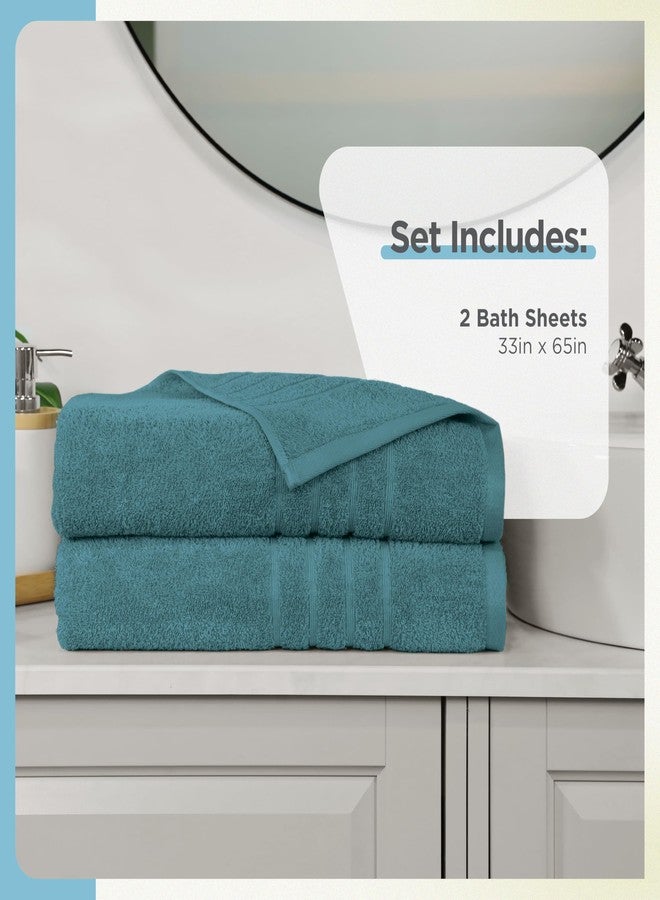 Martex 2-Pack Ultimate Performance Bath Sheet Set - 100% Cotton - 33” x 65” - Extra Large Bath Towels - Versatile - Low-Linting - Supersoft Bathroom Set - Super Absorbent - Easy Care - Larkspur Teal - Image 3