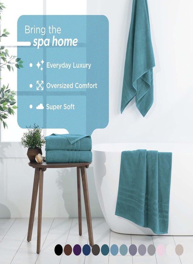 Martex 2-Pack Ultimate Performance Bath Sheet Set - 100% Cotton - 33” x 65” - Extra Large Bath Towels - Versatile - Low-Linting - Supersoft Bathroom Set - Super Absorbent - Easy Care - Larkspur Teal - Image 2