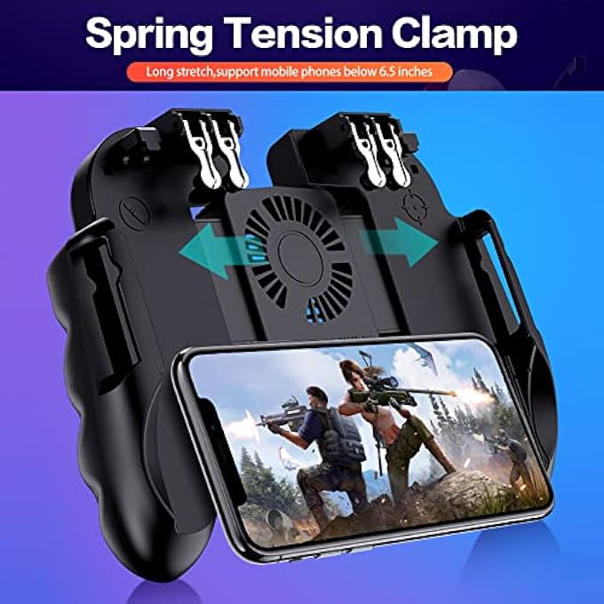 rayihni PUBG GAME CONTROLLER, JOYSTICK REMOTE GRIP ACCESSORY GAMEPAD SHOOTING GAME WITH COOLING FAN, MECHANICAL BUTTON FEELING FOR SMARTPHONES - Image 3