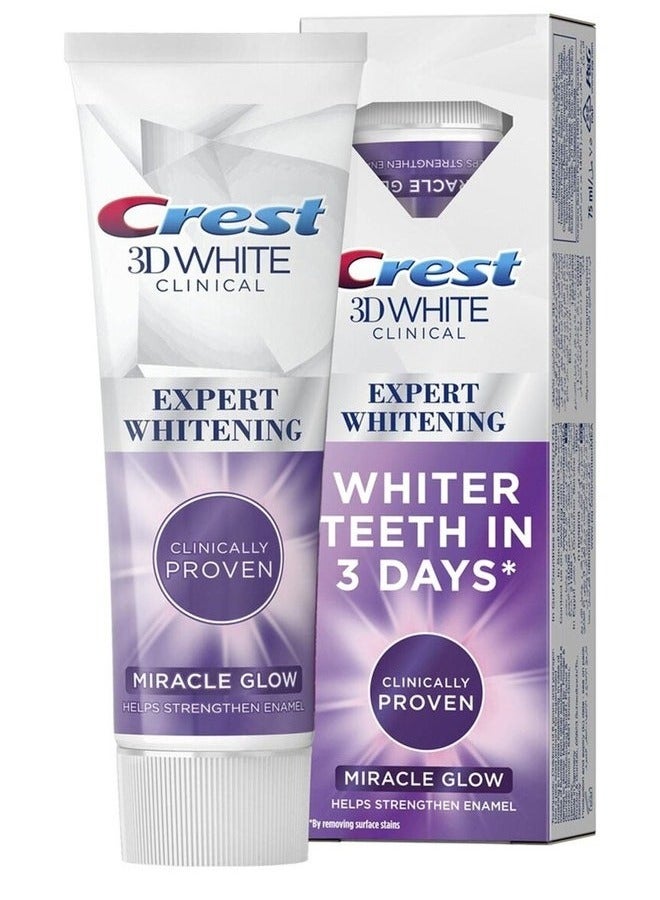 Crest EXPERT WHITENING WHITER TEETH IN 3 DAYS CLINICALLY PROVEN MIRACLE CLOW 75ML