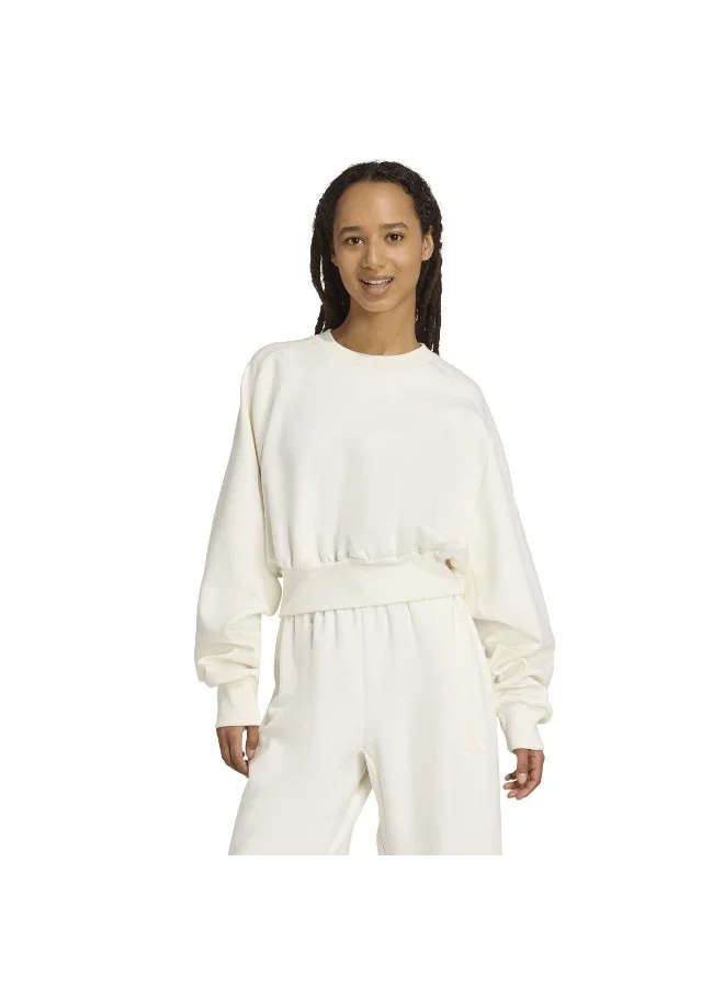 adidas W All Szn Sl Sw White Training Sweatshirts For Women XS