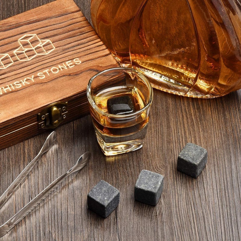JOY JESTURE Set of 9 Whiskey Chilling Stones Chill Rocks for Whiskey and Other Beverages Cool Unique Birthday Gift Set for DadWhiskyWine Drinker MenWomen Birthday Present by Angde - Image 4