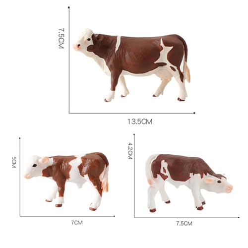 DOYIFUN Realistic Farm Cow Model Figure Toy Set Cow Figurines Collection Playset with Farm Keepers Farm Meadows Pasture Cow Statues Preschool Science Educational Learn Cognitive Toys - Image 5