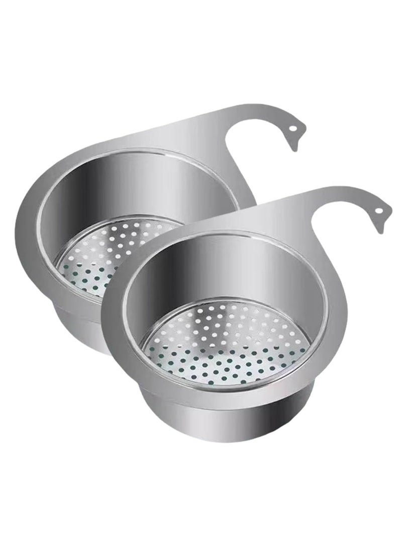 Stainless Steel Swan Sink Strainer Basket, 2024 New Stainless Steel Swan Drain Rack, Faucet Hanging Filter Basket, Kitchen Sink Drain Basket Swan for Kitchen Sink (2pcs) - Image 1