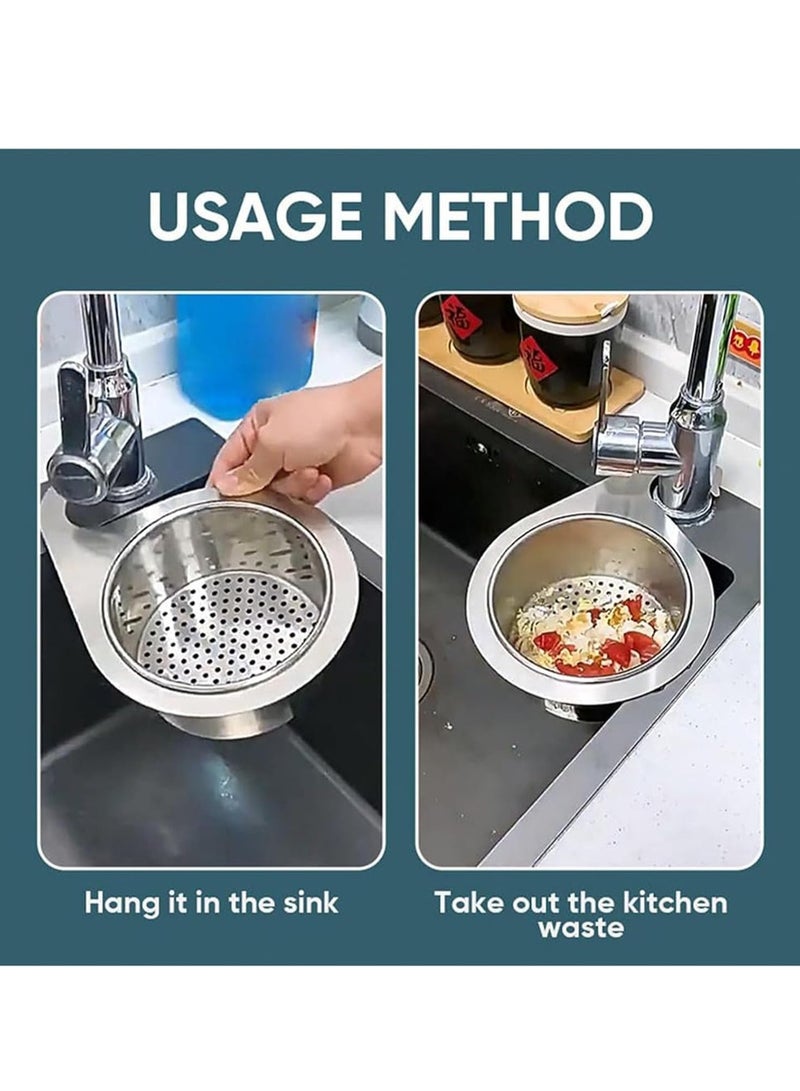 Stainless Steel Swan Sink Strainer Basket, 2024 New Stainless Steel Swan Drain Rack, Faucet Hanging Filter Basket, Kitchen Sink Drain Basket Swan for Kitchen Sink (2pcs) - Image 2