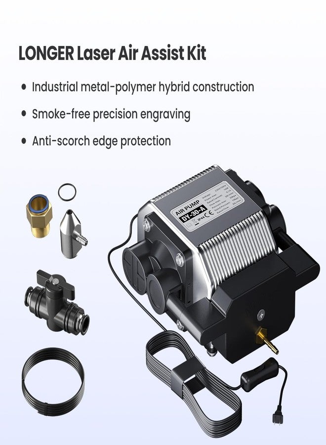 Longer Cut Engraver Air Assist Kit with Air Pump, Upgrade Switch Button, for Ray5 10W/20W Laser Engravers - Image 2