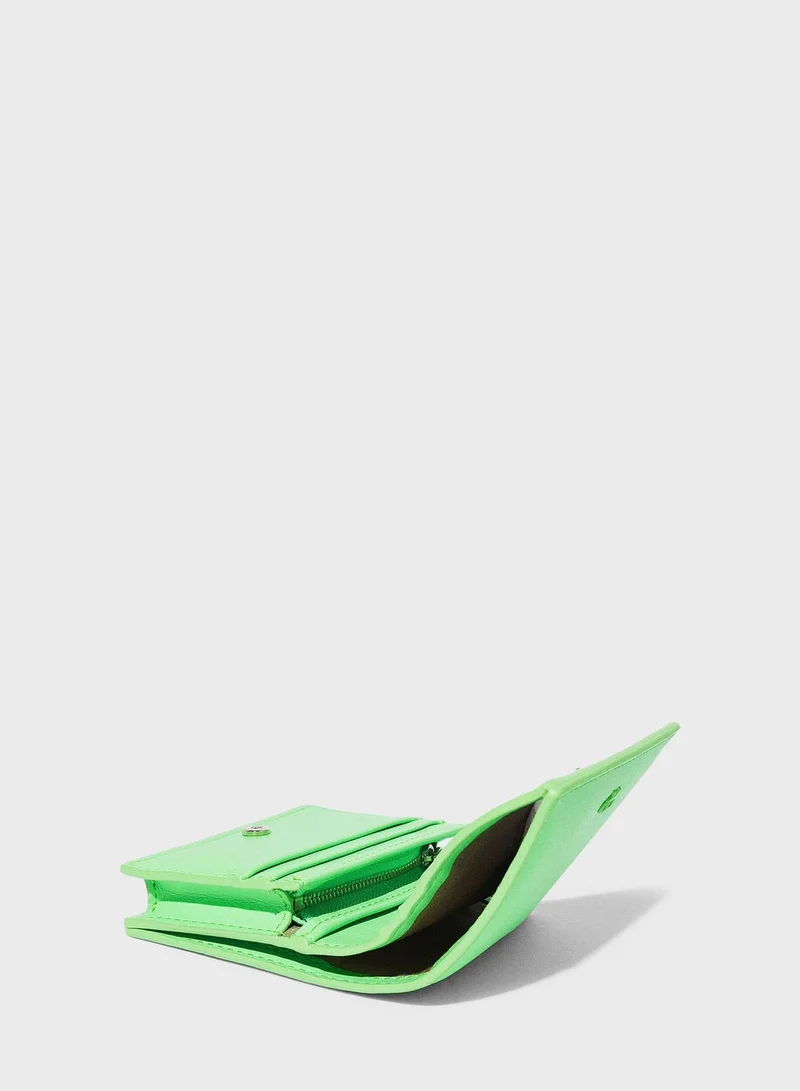 PARFOIS Logo Detailed Flap Over Wallet