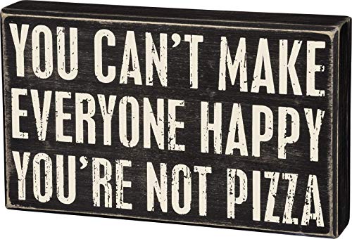 Primitives by Kathy 31099 Classic Black and White Box Sign 10 x 6Inches Not Pizza