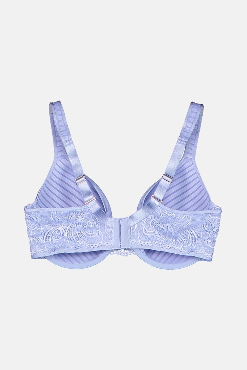Tchibo Women Stripe Underwired Lightly Padded Bra, Blue - Image 2