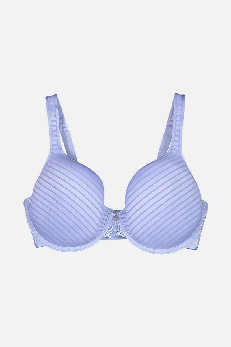 Tchibo Women Stripe Underwired Lightly Padded Bra, Blue - Image 1