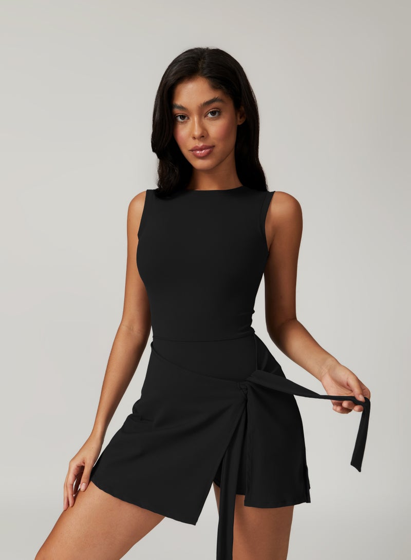 كون.يوغا فستان نسائي ملفوف بشورت مخفي - Image 5