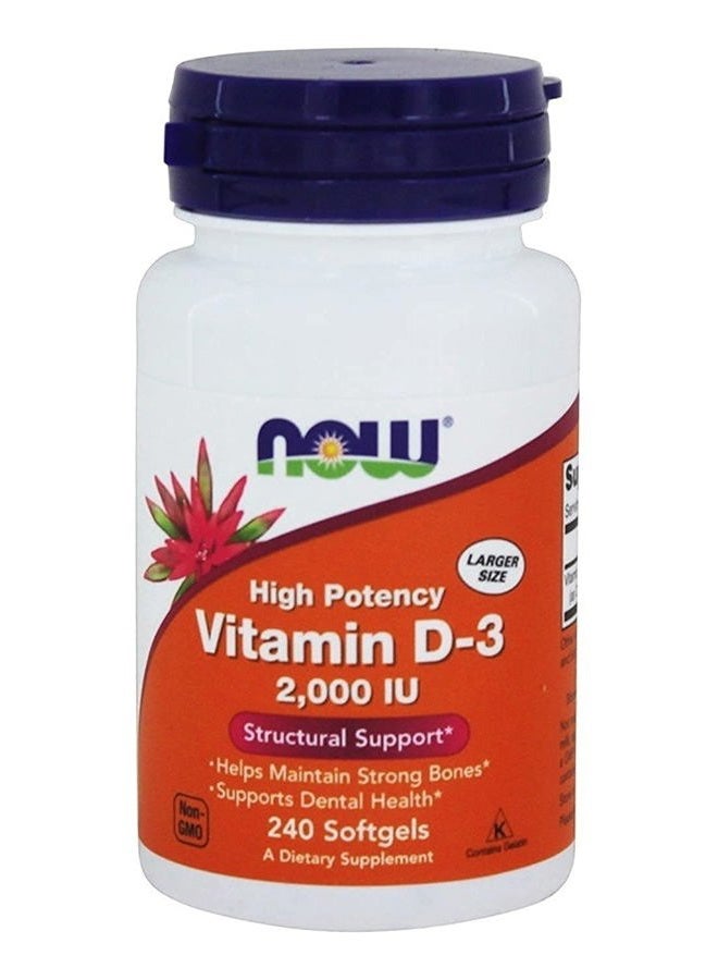 now Vitamin D-3 2000IU 240 Softgels (Pack of 2) - Image 1