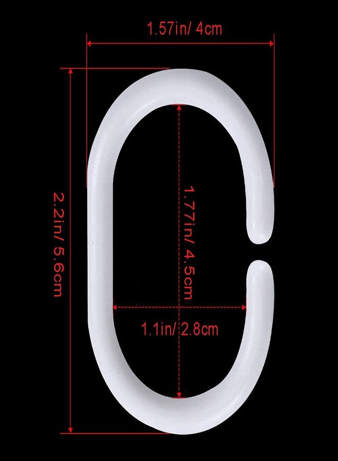 Careyoungs Plastic Shower Curtain Hooks White Curtain C Rings for Bathroom Shower Rod Window Curtains Hook Hanger - Image 2