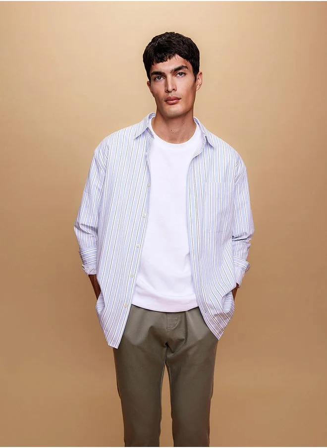 DeFacto Striped Relaxed Fit Shirt by Styli