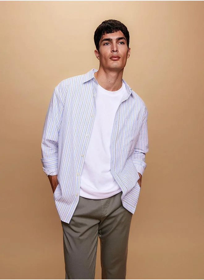 DeFacto Striped Relaxed Fit Shirt by Styli
