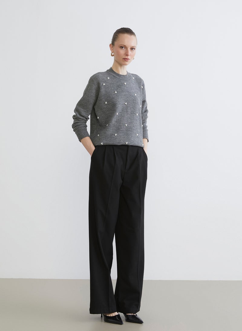 LC WAIKIKI Crew Neck Beaded Embellished Women's Knitwear Sweater - Image 2