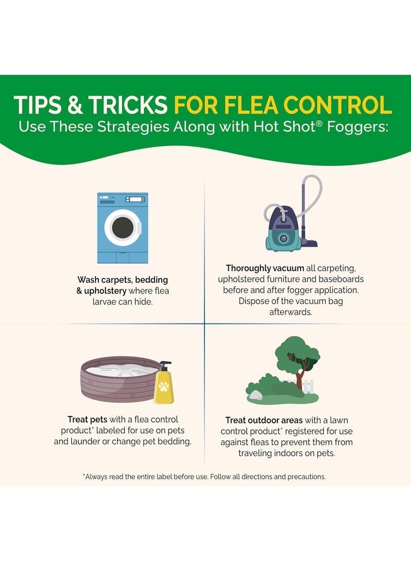 Hot Shot مبيد هوت شوت مع معادل الرائحة، يقتل الصراصير والنمل والعناكب والبراغيث، ويتحكم في الإصابات الثقيلة، 3 قطع، 2 أونصة (حزمة من 2) - Image 4