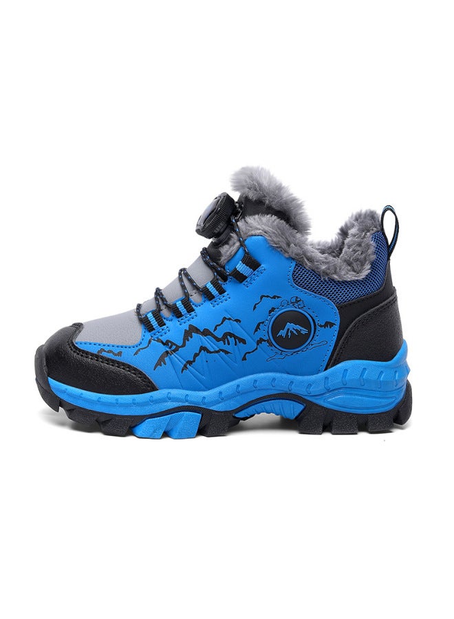 Boys' Cotton Shoes  And Winter Warm Plus Velvet  Shoes Waterproof And Non-slip Medium And Large Boys' Snow Boots