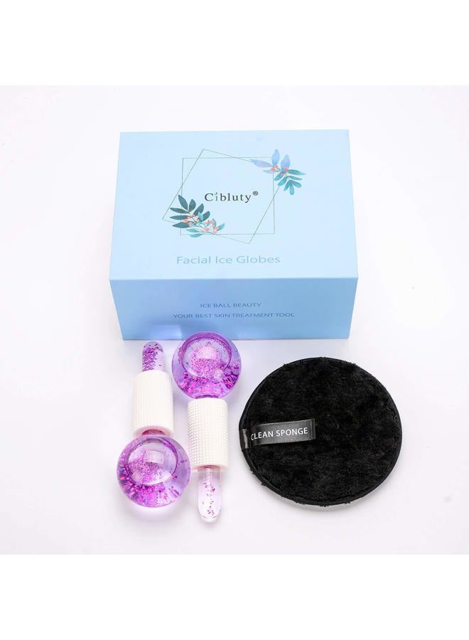 CIBLUTY ICE Beauty Balls for Facial, 2PCS Purple Facial Roller for Cold Facial Massage Face Roller Balls with Anti-Freeze Liquid to Reduce Puffiness, Pores, Wrinkles… - Image 2