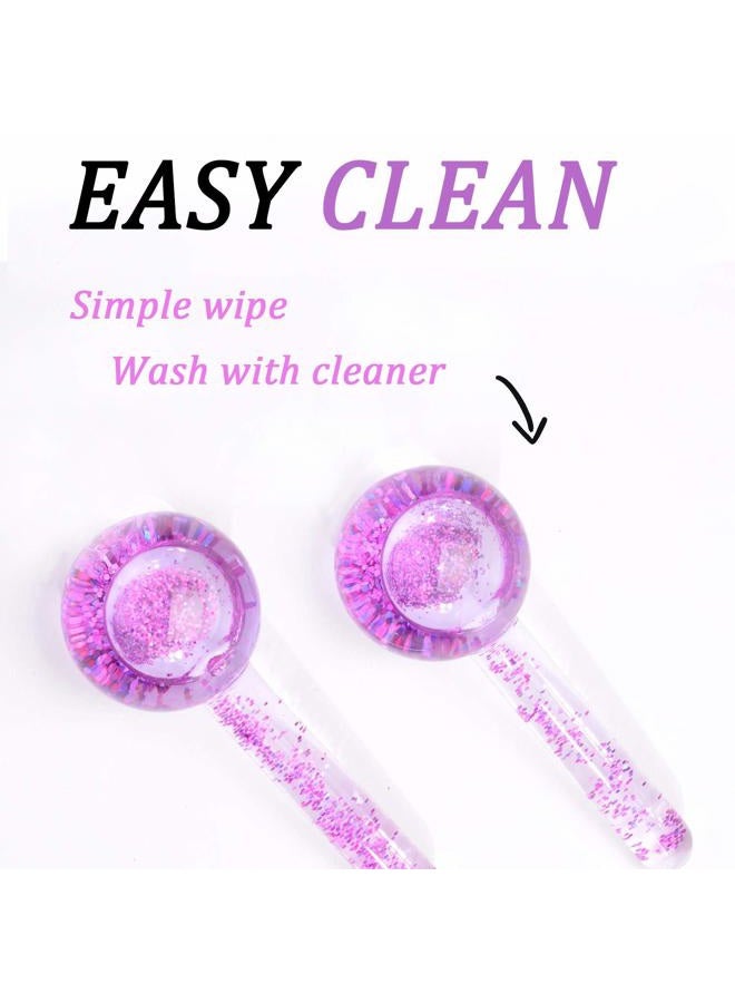 CIBLUTY ICE Beauty Balls for Facial, 2PCS Purple Facial Roller for Cold Facial Massage Face Roller Balls with Anti-Freeze Liquid to Reduce Puffiness, Pores, Wrinkles… - Image 5