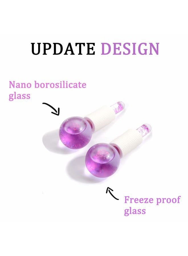 CIBLUTY ICE Beauty Balls for Facial, 2PCS Purple Facial Roller for Cold Facial Massage Face Roller Balls with Anti-Freeze Liquid to Reduce Puffiness, Pores, Wrinkles… - Image 3