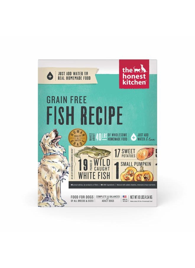 the honest kitchen Human Grade Dehydrated Grain Free Dog Food – Complete Meal or Dog Food Topper – Fish 10 lb (makes 40 lbs)  - Image 1