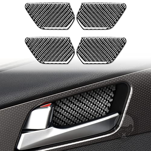 PJFUS Real Soft Black Carbon Fiber Car Dashboard Center Console Gear Shifter Panel Full Sticker Set Interior Accessories Auto Decoration Decal Compatible with Hyundai Sonata 2015 2016 2017 - Image 5