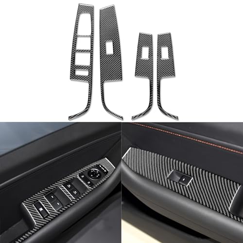 PJFUS Real Soft Black Carbon Fiber Car Dashboard Center Console Gear Shifter Panel Full Sticker Set Interior Accessories Auto Decoration Decal Compatible with Hyundai Sonata 2015 2016 2017 - Image 4