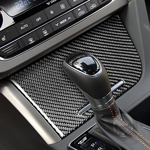 PJFUS Real Soft Black Carbon Fiber Car Dashboard Center Console Gear Shifter Panel Full Sticker Set Interior Accessories Auto Decoration Decal Compatible with Hyundai Sonata 2015 2016 2017 - Image 2
