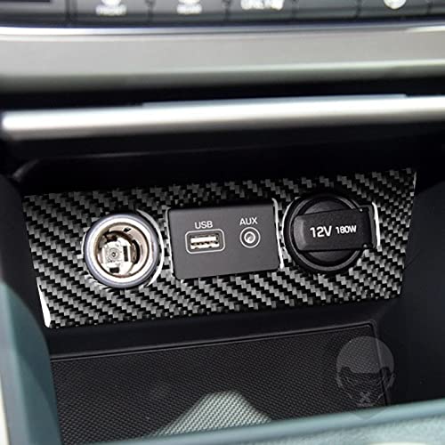 PJFUS Real Soft Black Carbon Fiber Car Dashboard Center Console Gear Shifter Panel Full Sticker Set Interior Accessories Auto Decoration Decal Compatible with Hyundai Sonata 2015 2016 2017 - Image 3