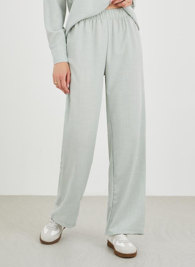 Take Two Solid Shirt and Wide Leg Pants Co-Ords - Image 5