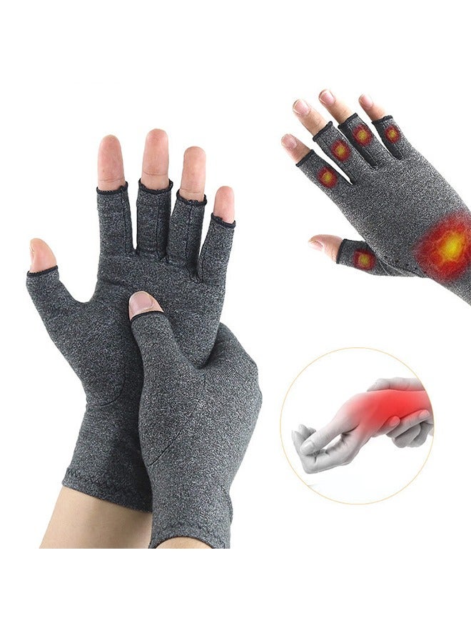 1 Pair Arthritis Compression Gloves For Women And Men,Extended Wrist Design, Elastic Fit,Alleviate Hand Discomfort,Provide Support For Carpal Tunnel, Rheumatoid, Arthritis Pain Relief (Size:L) - Image 1