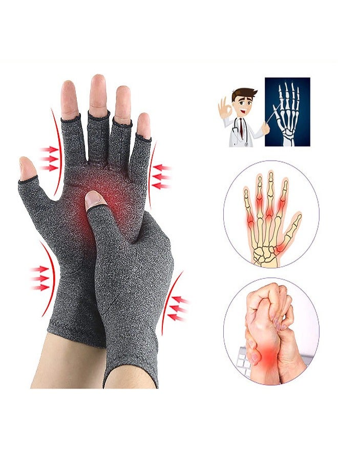 1 Pair Arthritis Compression Gloves For Women And Men,Extended Wrist Design, Elastic Fit,Alleviate Hand Discomfort,Provide Support For Carpal Tunnel, Rheumatoid, Arthritis Pain Relief (Size:L) - Image 2