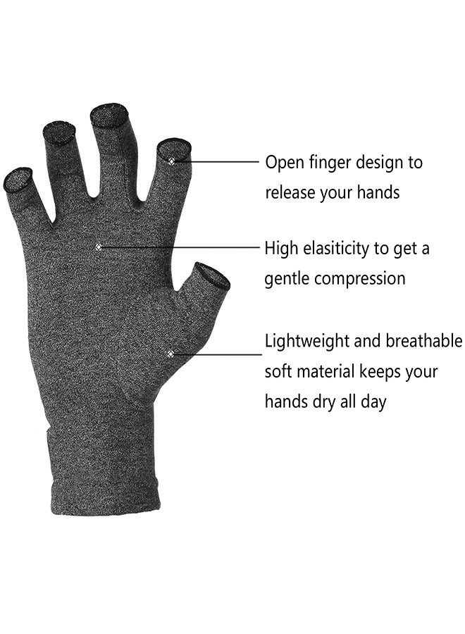 1 Pair Arthritis Compression Gloves For Women And Men,Extended Wrist Design, Elastic Fit,Alleviate Hand Discomfort,Provide Support For Carpal Tunnel, Rheumatoid, Arthritis Pain Relief (Size:L) - Image 3