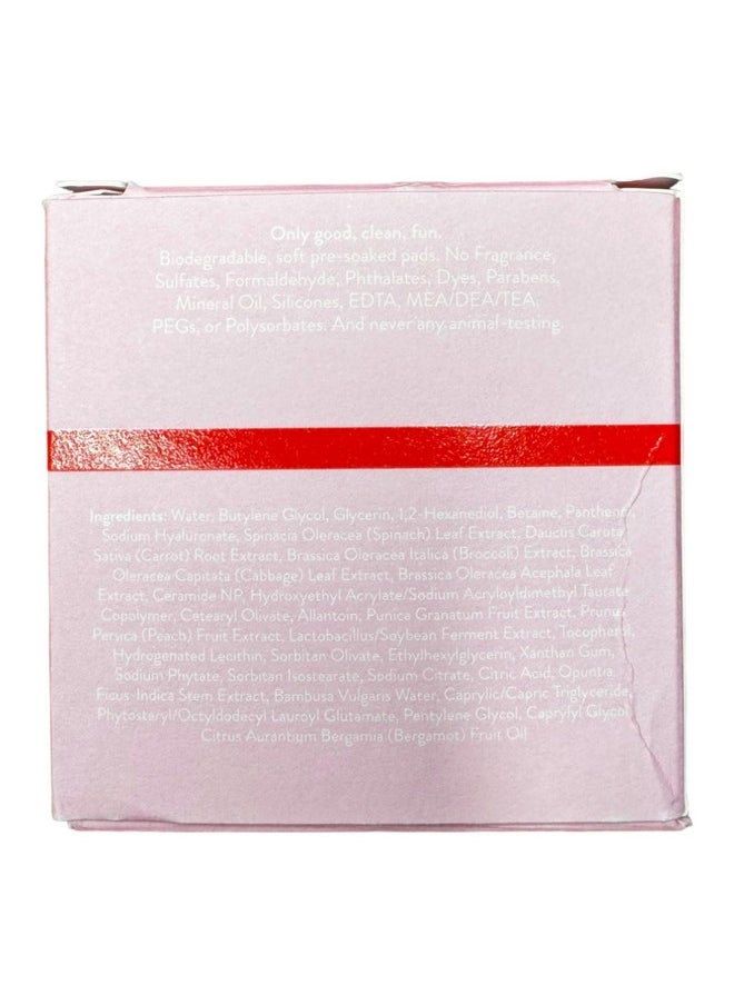 PEACH & LILY - Lazy Day Allinone Moisture Pads Moisturize And Prepare Skin For Makeup Hydrate & Revive Broccoli Carrot Pomegranate Extracts & Panthenol 60 Biodegradable Pads - Image 1