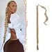BARSDAR 30 Inch Long Braided Ponytail Extension - Straight Wrap Around Blonde Braid Ponytail Hair Extensions with Hair Tie - Synthetic Pony Tails Hairpieces for Women - Blonde Mixed - Image 2