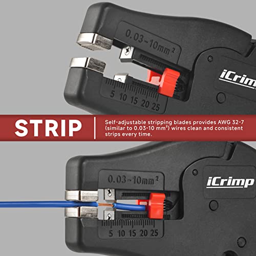 IWISS iCrimp Automatic Wire Stripper with Built-in Cutter,Multifunctional Wire Stripping Tool&Cutting Tool for AWG 32-7(0.03-10mm2) - Image 2