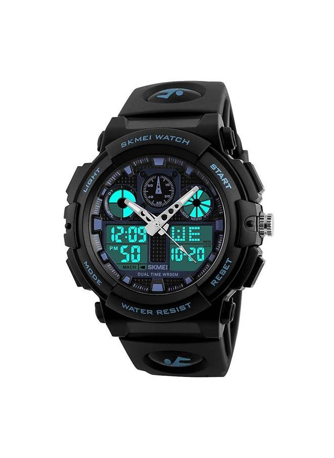 SKMEI - SKMEI Sports Wrist Watch Dual Display Analog and Digital Multi Functional LED Screen 50M Waterproof Mens Gadget - Image 1