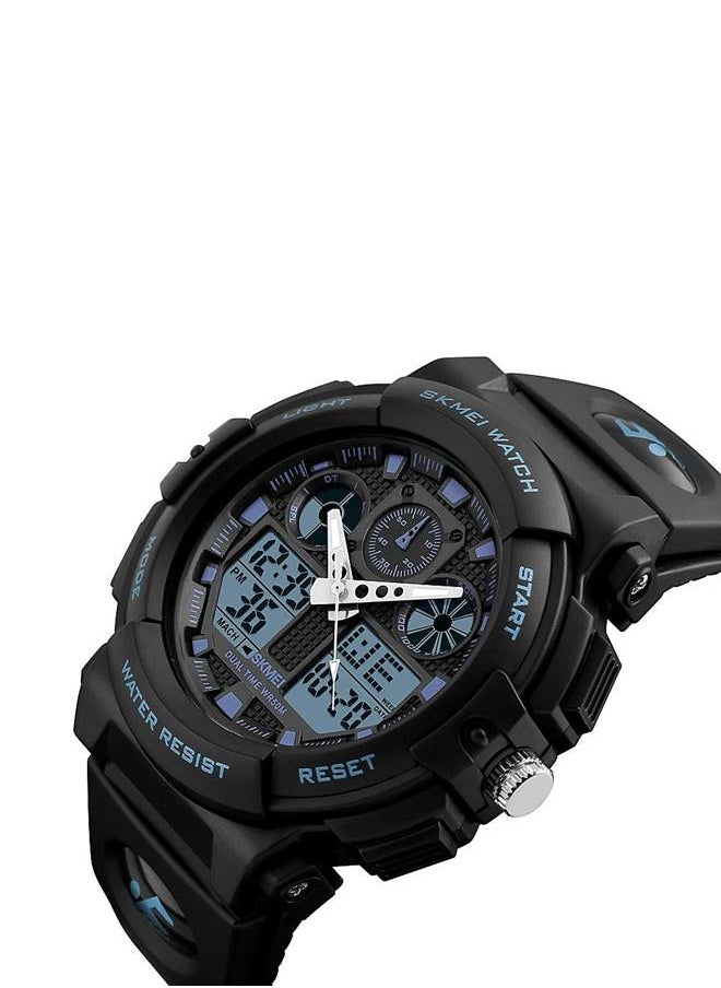 SKMEI - SKMEI Sports Wrist Watch Dual Display Analog and Digital Multi Functional LED Screen 50M Waterproof Mens Gadget - Image 1