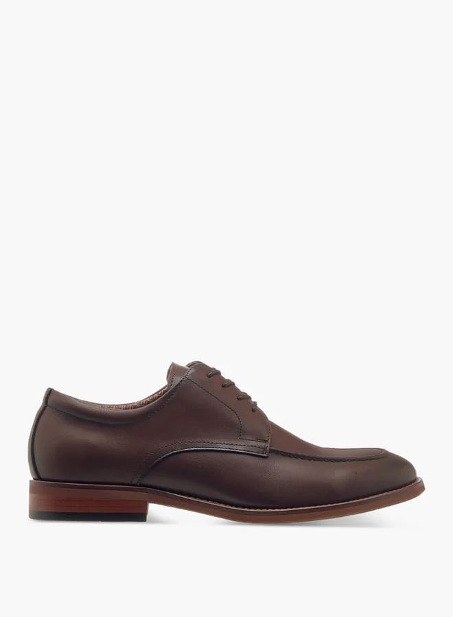 DUCHINI Men's Solid Derby Shoes with Lace-Up Closure