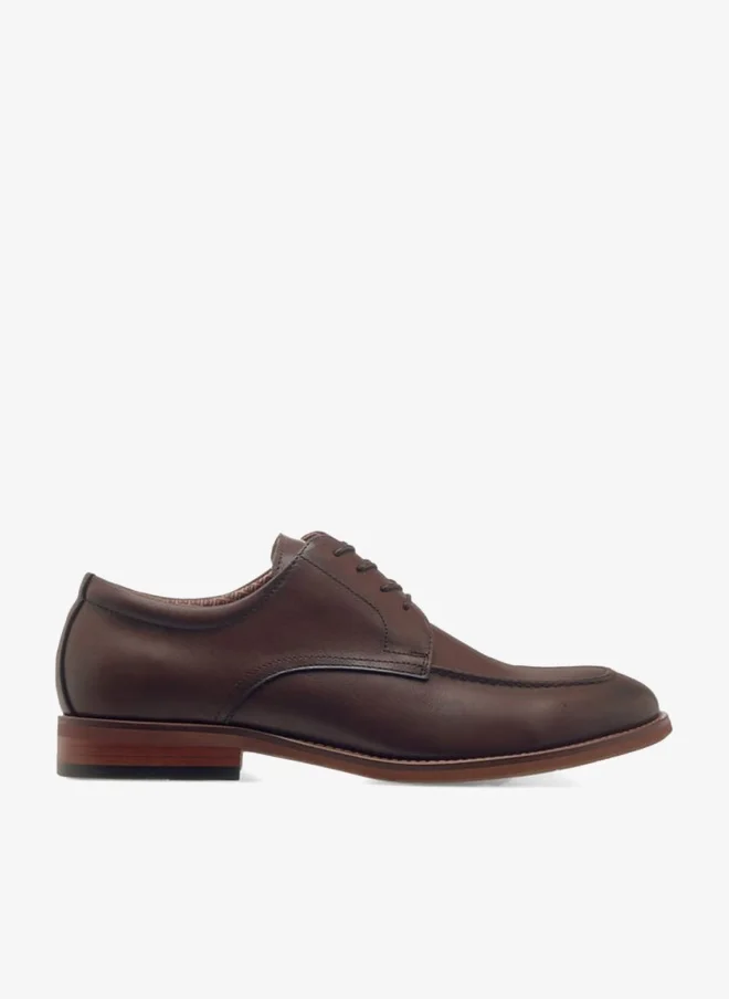 DUCHINI Men's Solid Derby Shoes with Lace-Up Closure