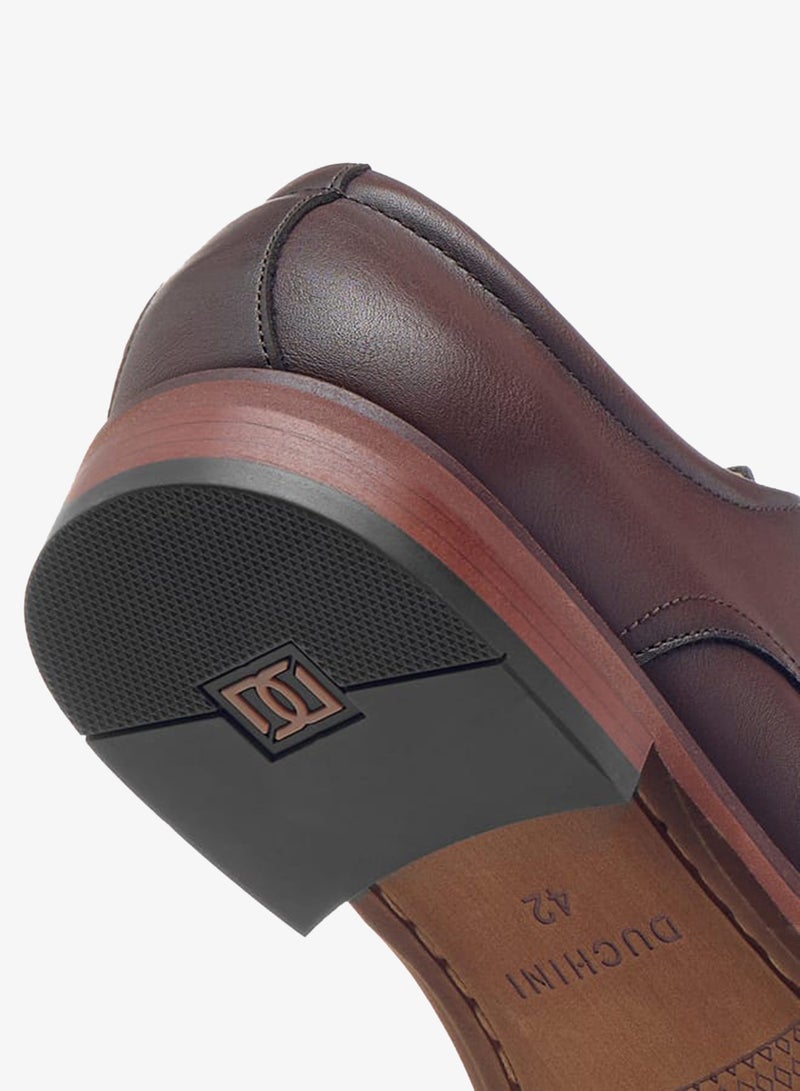 DUCHINI Men's Solid Derby Shoes with Lace-Up Closure - Image 5