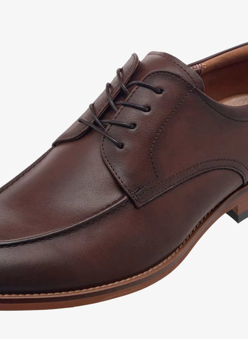 Duchini BROWN Men's Solid Derby Shoes with Lace-Up Closure for Men | Best Price UAE