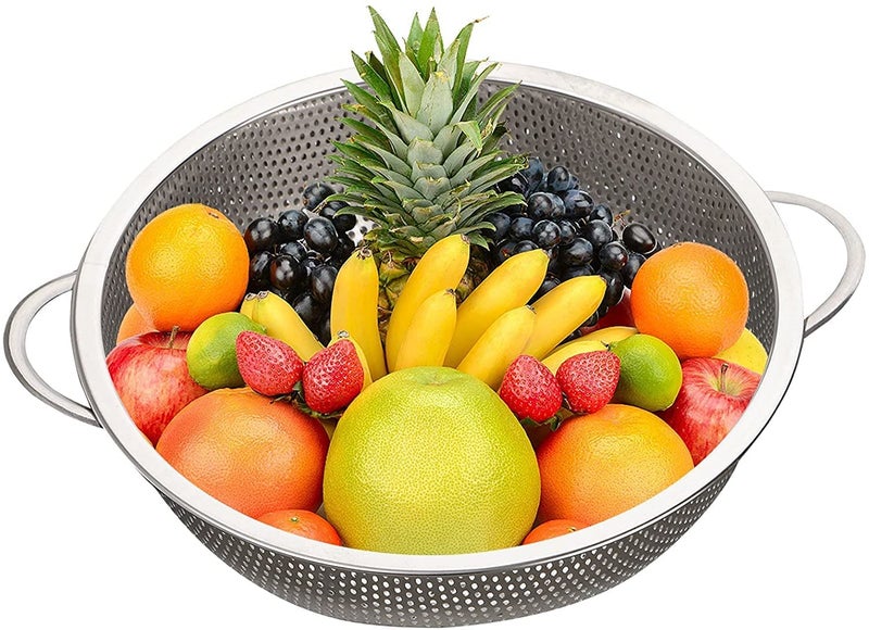 BSBDA Multipurpose Stainless Steel Colander Strainer Drainer with Handle for Rice Fruits Vegetable Noodles Pasta Beans Grains Washing Filter Basket for Kitchen Bowl Storing and Straining Purpose - Image 3