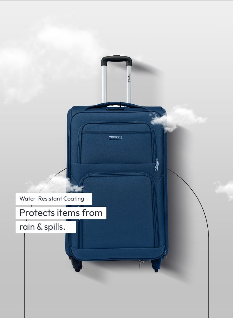 VIPTOUR 4PCS Fabric Luggage Set Durable Travel Suitcase with Spinner Wheels - Image 5