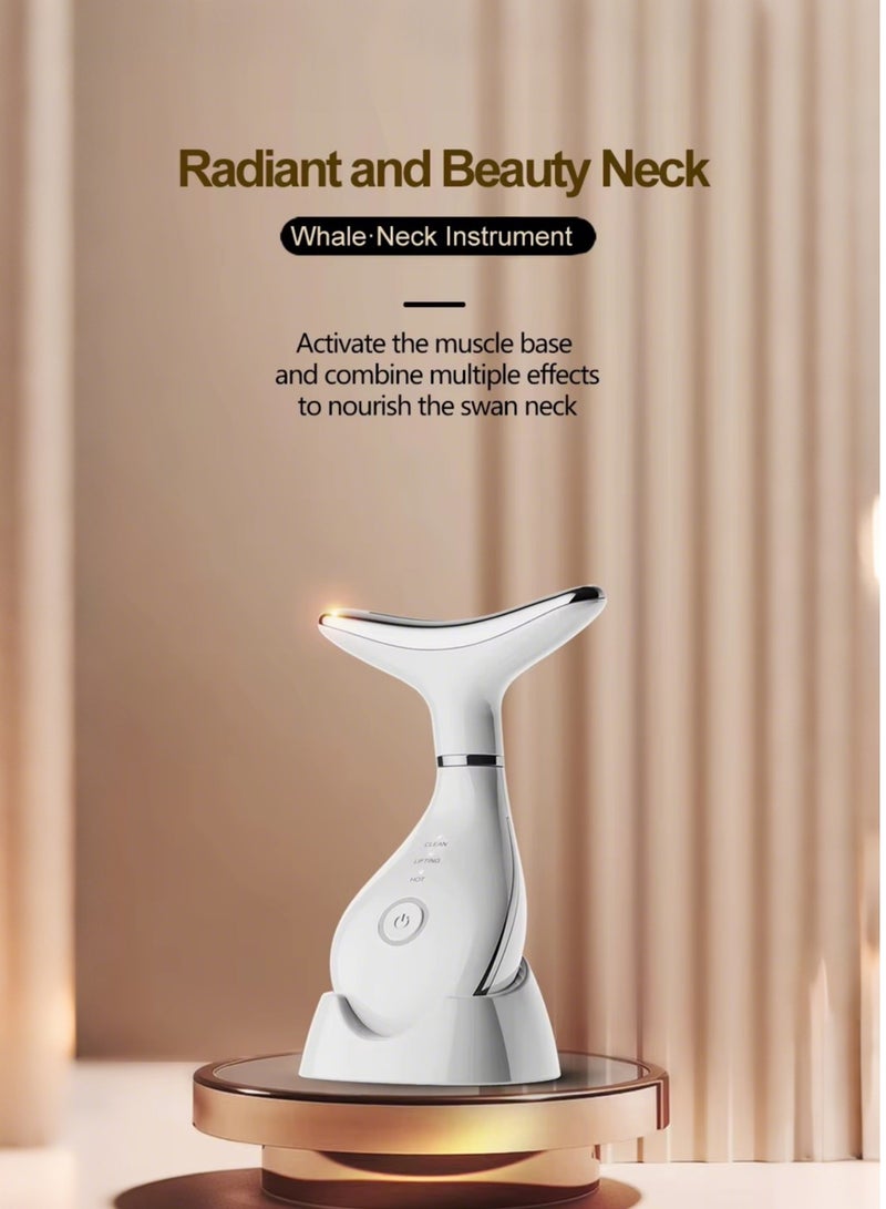 OASIAURA 4-in-1Electric Neck and Face Massager， Neck Beauty Massager Device, Electric Skin Care Tool with IPL and EMS Modes, Heat Treatment, Facial Beauty Massager Device， Lifting and Tightening Sagging Skin - Image 2