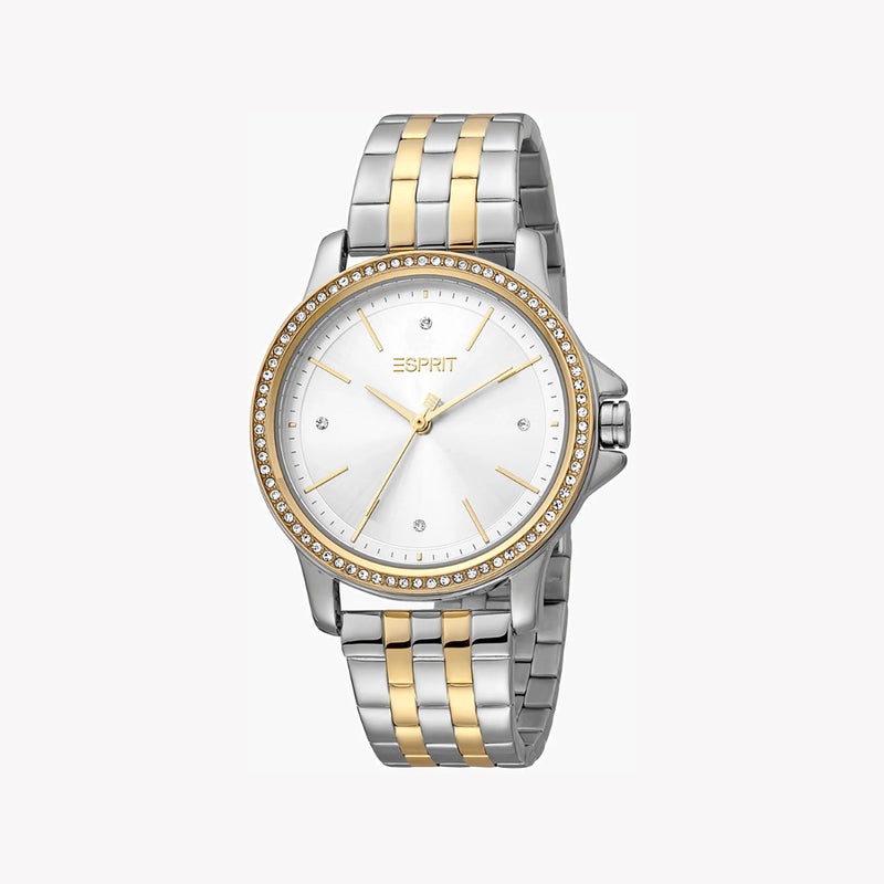 ESPRIT Women's Silver & Gold Stainless Steel Watch, Silver Dial|ES1L143M1085 - Image 1