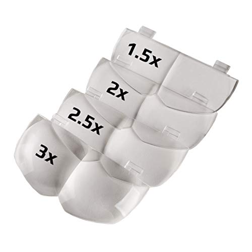 Carson PRO Series MagniVisor Deluxe Replacement Lens Set with 1.5x/2x/2.5x/3x Magnifications, White - Image 2